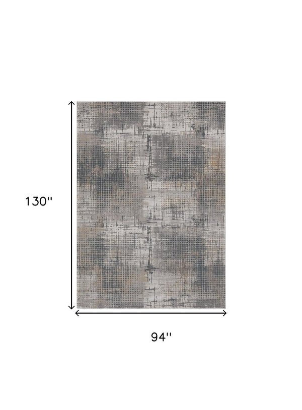 HomeRoots 8' Ivory and Gray Abstract Area Rug - Modern Elegance for Living Spaces, Durable, Easy Care, Plush Comfort 8' X 11' 374873