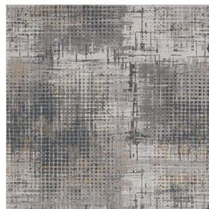 HomeRoots 8' Ivory and Gray Abstract Area Rug - Modern Elegance for Living Spaces, Durable, Easy Care, Plush Comfort 8' X 11' 374873