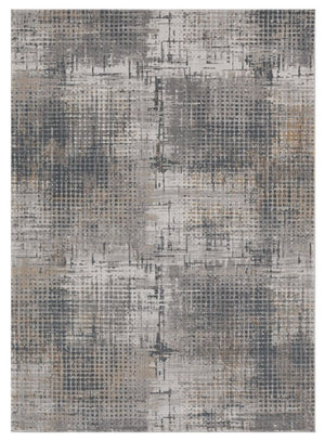 HomeRoots 8' Ivory and Gray Abstract Area Rug - Modern Elegance for Living Spaces, Durable, Easy Care, Plush Comfort 8' X 11' 374873