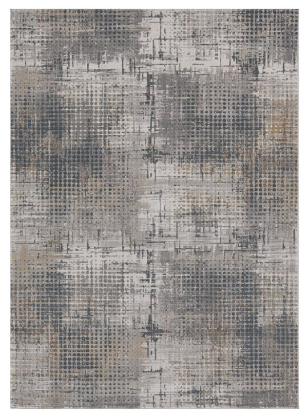 HomeRoots 8' Ivory and Gray Abstract Area Rug - Modern Elegance for Living Spaces, Durable, Easy Care, Plush Comfort 8' X 11' 374873