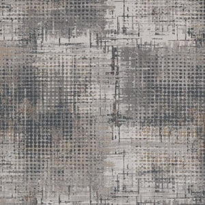 HomeRoots 10' Contemporary Abstract Area Rug in Ivory, Navy, and Gray - Durable, Easy-Care Floor Coverage 10' X 13' 374874