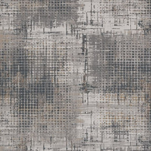 HomeRoots 10' Contemporary Abstract Area Rug in Ivory, Navy, and Gray - Durable, Easy-Care Floor Coverage 10' X 13' 374874
