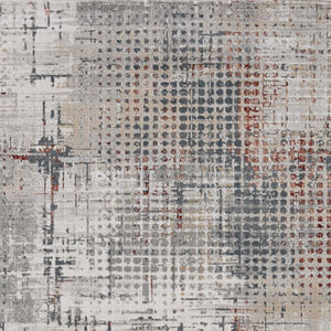 HomeRoots 8' Abstract Area Rug in Ivory, Gray & Gold – Elegant Design for Modern Living Spaces, Durable & Soft 8' X 11' 374879