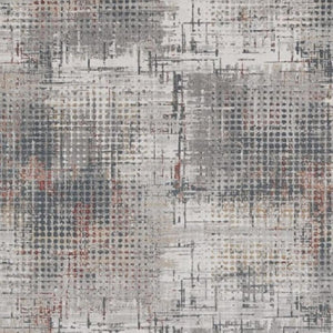HomeRoots 8' Abstract Area Rug in Ivory, Gray & Gold – Elegant Design for Modern Living Spaces, Durable & Soft 8' X 11' 374879