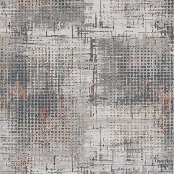 HomeRoots 8' Abstract Area Rug in Ivory, Gray & Gold – Elegant Design for Modern Living Spaces, Durable & Soft 8' X 11' 374879