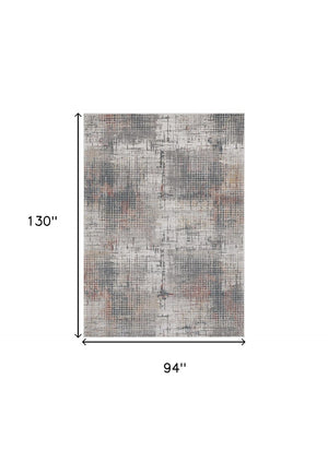 HomeRoots 8' Abstract Area Rug in Ivory, Gray & Gold – Elegant Design for Modern Living Spaces, Durable & Soft 8' X 11' 374879