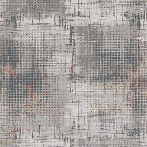 HomeRoots 8' Abstract Area Rug in Ivory, Gray & Gold – Elegant Design for Modern Living Spaces, Durable & Soft 8' X 11' 374879