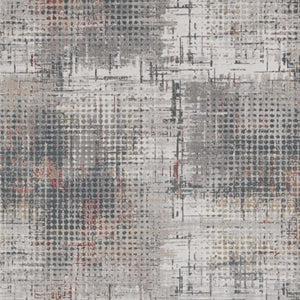 HomeRoots 8' Abstract Area Rug in Ivory, Gray & Gold – Elegant Design for Modern Living Spaces, Durable & Soft 8' X 11' 374879