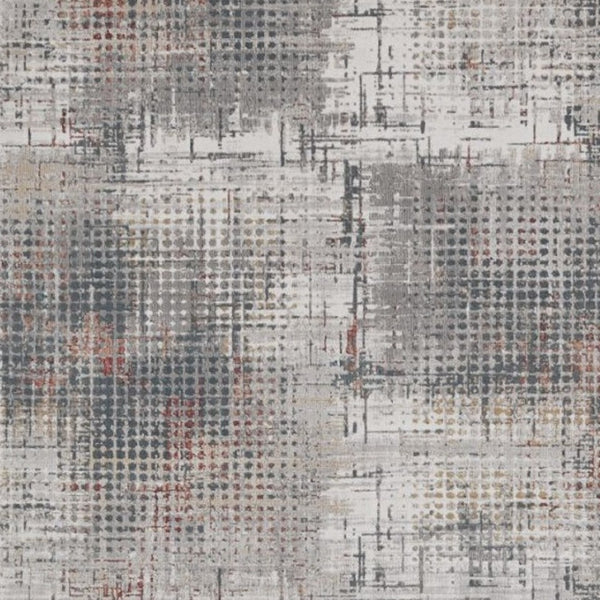 HomeRoots 8' Abstract Area Rug in Ivory, Gray & Gold – Elegant Design for Modern Living Spaces, Durable & Soft 8' X 11' 374879