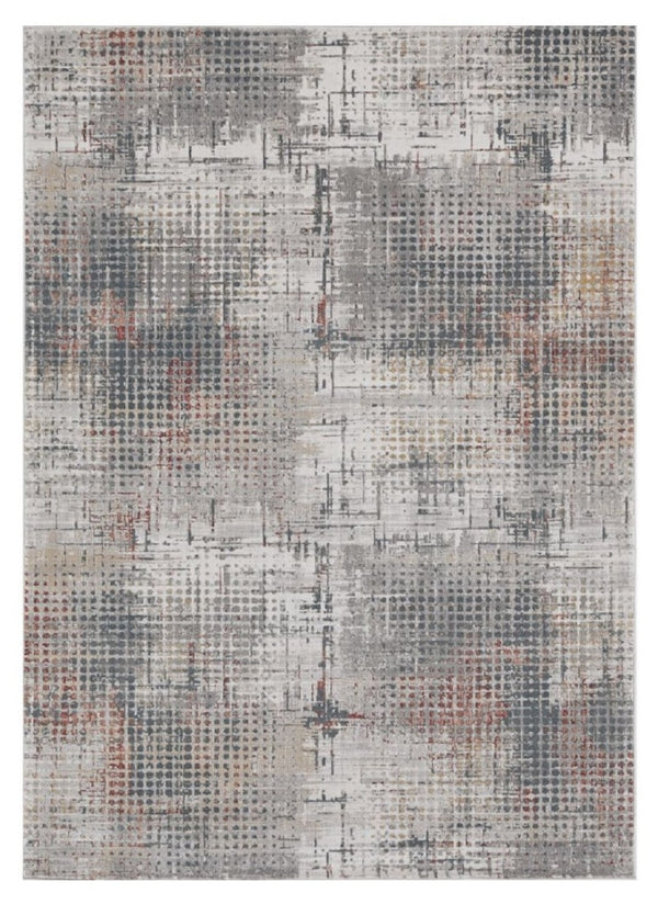 HomeRoots 10' Modern Abstract Ivory Gray and Gold Area Rug – Elegant, Soft, Durable, and Easy to Maintain 10' X 13' 374880