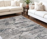 Homeroots 7' X 10' Gray Abstract Area Rug  Polypropylene 374884