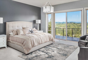HomeRoots 10' Contemporary Gray and Beige Abstract Area Rug - Stylish, Durable, and Perfect for Large Spaces 10" x 13" 374892