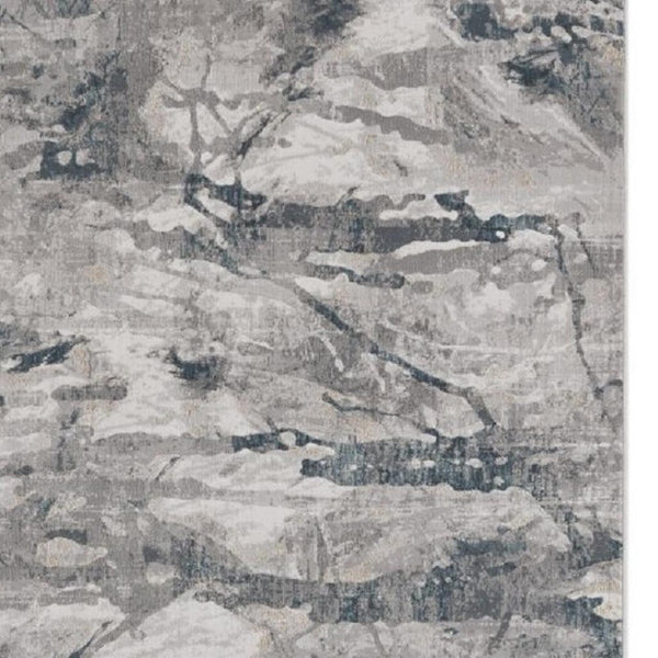 HomeRoots 10' Contemporary Gray and Beige Abstract Area Rug - Stylish, Durable, and Perfect for Large Spaces 10" x 13" 374892