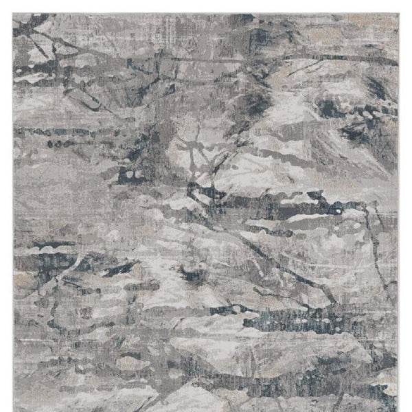 HomeRoots 10' Contemporary Gray and Beige Abstract Area Rug - Stylish, Durable, and Perfect for Large Spaces 10" x 13" 374892