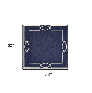 Homeroots 3' X 5' Ocean Hand Hooked Area Rug  Polypropylene 374938