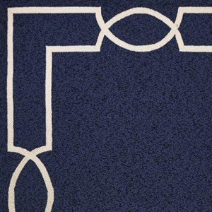HomeRoots 7' Blue and Ivory Geometric Handmade Area Rug for Indoor and Outdoor Spaces, Durable & Stylish 5' X 7' Rectangle 374939