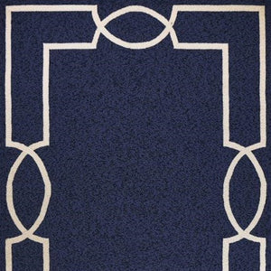 HomeRoots 7' Blue and Ivory Geometric Handmade Area Rug for Indoor and Outdoor Spaces, Durable & Stylish 5' X 7' Rectangle 374939