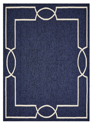 HomeRoots 7' Handcrafted Blue and Ivory Geometric Area Rug - Perfect Focal Point for Modern Living Spaces 7' X 10' 374940