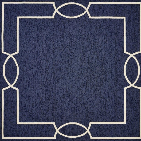 HomeRoots 8' Hand-Hooked Blue and Ivory Geometric Area Rug - Stylish, Durable Design for Modern Spaces 8' X 11' 374941