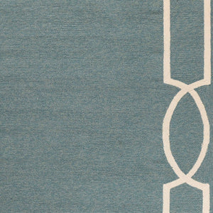HomeRoots 7' Sky Blue and Ivory Geometric Handmade Area Rug for Indoor and Outdoor Spaces – Stylish & Durable 5' x 7' 374944