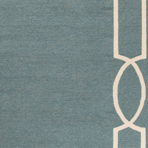 HomeRoots 7' Sky Blue and Ivory Geometric Handmade Area Rug for Indoor and Outdoor Spaces – Stylish & Durable 5' x 7' 374944