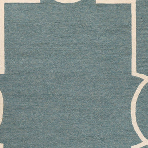 HomeRoots 7' Sky Blue and Ivory Geometric Handmade Area Rug for Indoor and Outdoor Spaces – Stylish & Durable 5' x 7' 374944