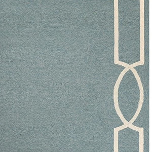 HomeRoots 7' Sky Blue and Ivory Geometric Handmade Area Rug for Indoor and Outdoor Spaces – Stylish & Durable 7' X 10' Round 374945