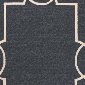 HomeRoots 7' Onyx and Ivory Geometric Handmade Area Rug for Indoor and Outdoor Spaces, Durable Design 5' X 7' Rectangle 374949