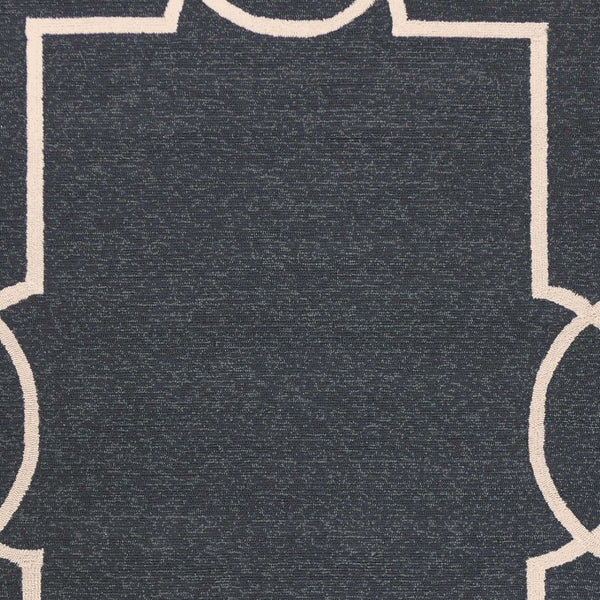HomeRoots 7' Onyx and Ivory Geometric Handmade Area Rug for Indoor and Outdoor Spaces, Durable Design 5' X 7' Rectangle 374949