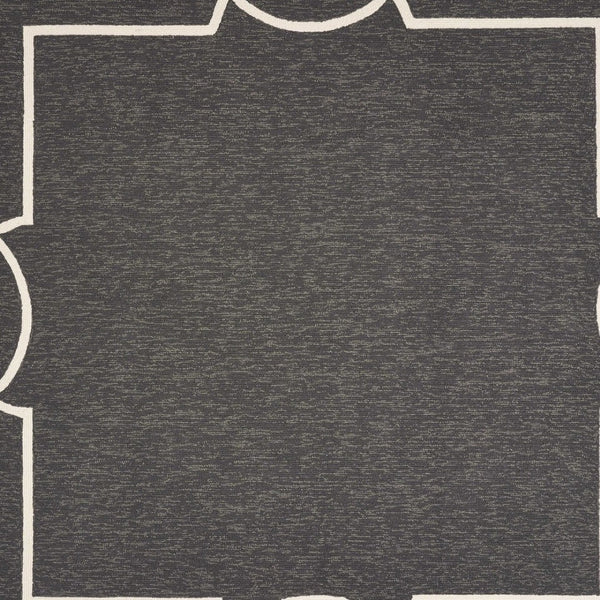 HomeRoots 7' Modern Onyx and White Geometric Handmade Area Rug – Durable, Stylish, Easy-Clean for Indoors & Outdoors 7' X 10' 374950