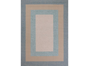HomeRoots 8' Handmade Blue and Beige Indoor Outdoor Area Rug - Durable, Stylish, and Versatile for Any Space 8' x 11' 374956