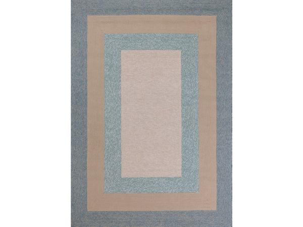 HomeRoots 8' Handmade Blue and Beige Indoor Outdoor Area Rug - Durable, Stylish, and Versatile for Any Space 8' x 11' 374956