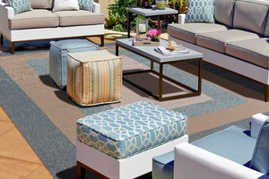 HomeRoots 8' Handmade Blue and Beige Indoor Outdoor Area Rug - Durable, Stylish, and Versatile for Any Space 8' x 11' 374956
