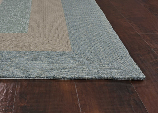 HomeRoots 8' Handmade Blue and Beige Indoor Outdoor Area Rug - Durable, Stylish, and Versatile for Any Space 8' x 11' 374956