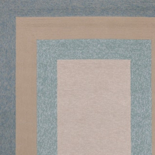HomeRoots 8' Handmade Blue and Beige Indoor Outdoor Area Rug - Durable, Stylish, and Versatile for Any Space 8' x 11' 374956