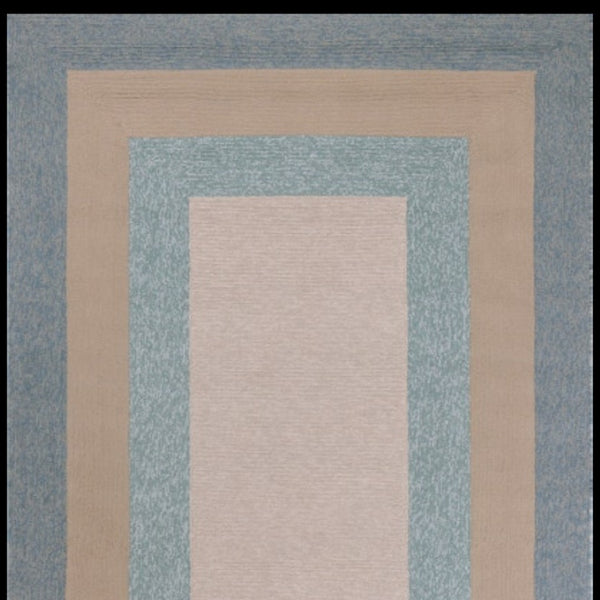 HomeRoots 8' Handmade Blue and Beige Indoor Outdoor Area Rug - Durable, Stylish, and Versatile for Any Space 8' x 11' 374956