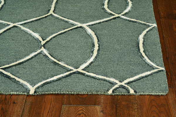 Homeroots 115' Gray And Ivory Wool Moroccan Hand Tufted Area Rug  Wool 374962