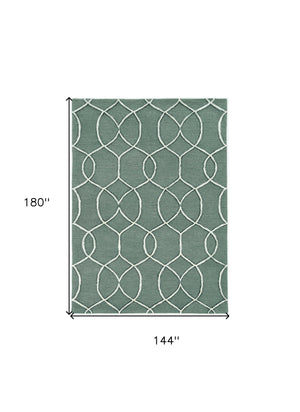 Homeroots 115' Gray And Ivory Wool Moroccan Hand Tufted Area Rug  Wool 374962