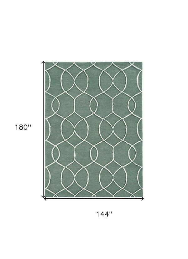 Homeroots 115' Gray And Ivory Wool Moroccan Hand Tufted Area Rug  Wool 374962