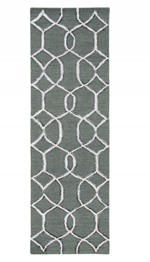Homeroots 8' X 8' Gray Wool Handmade Runner Rug  Wool 374963