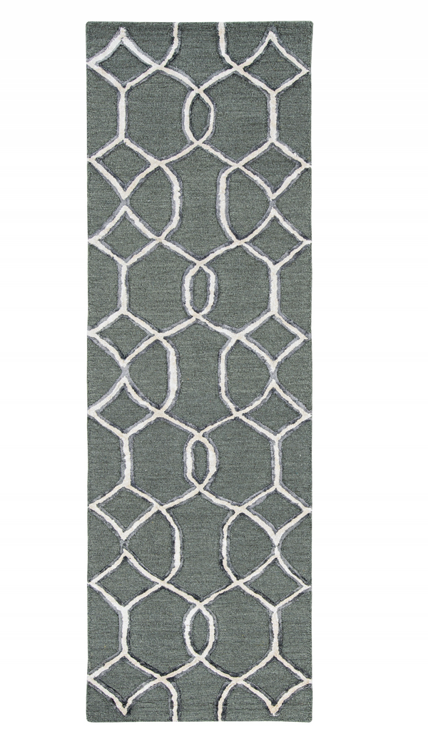 Homeroots 8' X 8' Gray Wool Handmade Runner Rug  Wool 374963
