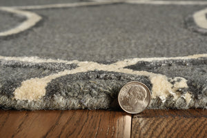 Homeroots 8' X 8' Gray Wool Handmade Runner Rug  Wool 374963