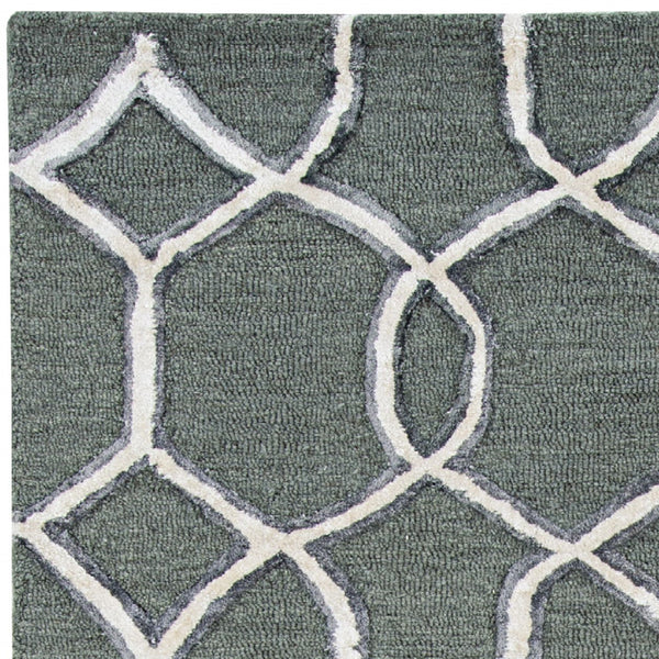 Homeroots 8' X 8' Gray Wool Handmade Runner Rug  Wool 374963