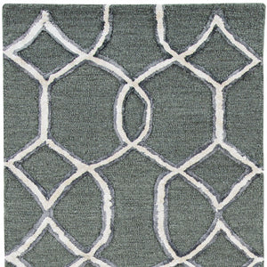 Homeroots 8' X 8' Gray Wool Handmade Runner Rug  Wool 374963