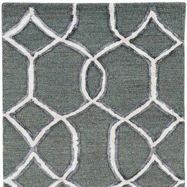 Homeroots 8' X 8' Gray Wool Handmade Runner Rug  Wool 374963