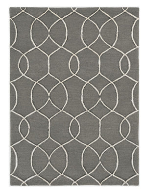 Homeroots 5' X 7' Charcoal Wool Trellis Hand Tufted Area Rug  Wool 374964