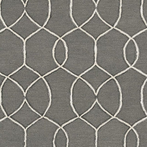 Homeroots 5' X 7' Charcoal Wool Trellis Hand Tufted Area Rug  Wool 374964
