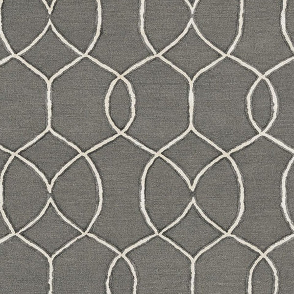 Homeroots 5' X 7' Charcoal Wool Trellis Hand Tufted Area Rug  Wool 374964