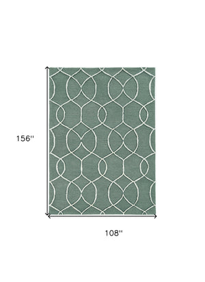 Homeroots 9' X 13' Gray And Ivory Wool Moroccan Hand Tufted Area Rug  Wool 374966