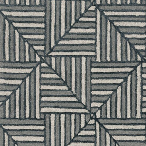 HomeRoots 12' Handcrafted Wool Geometric Area Rug in Beige and Charcoal – Modern Elegance for Your Space 12' X 15' 374967
